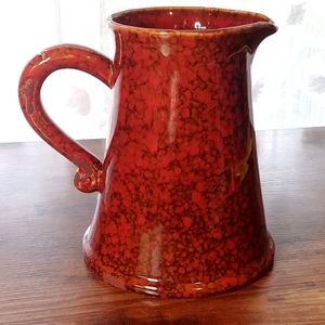 Ceramic / Pottery Pitcher - Red Brown Distressing